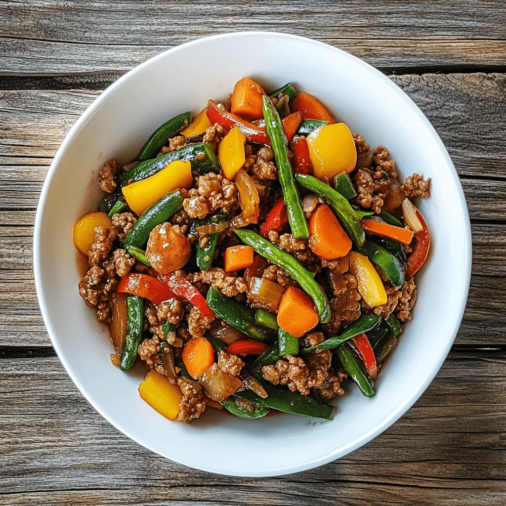 Healthy Ground Beef Stir-Fry with Vegetables