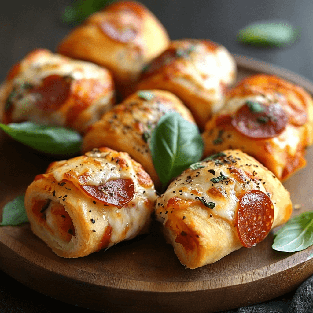 Delicious Homemade Pizza Rolls Close Up