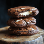 Close-up of fudgy brownie cookies with chocolate chips