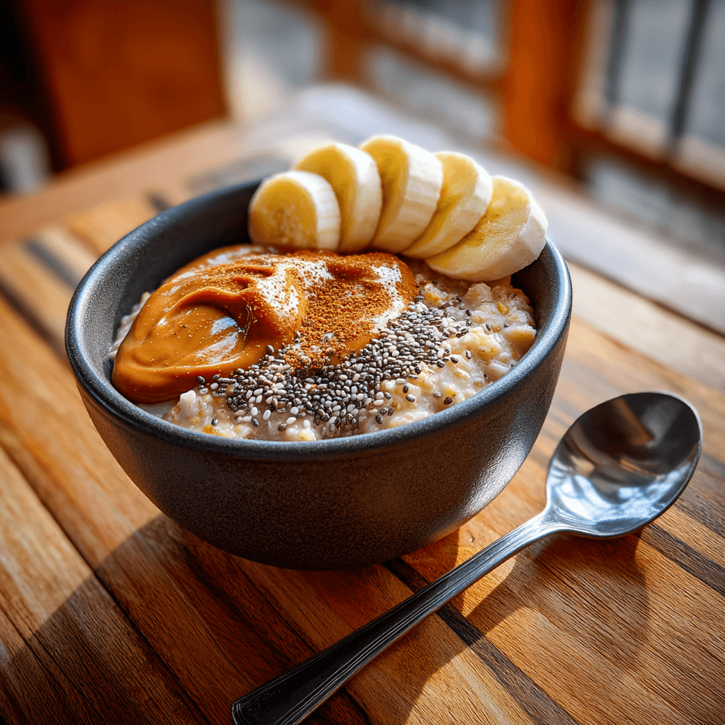 Oats for all-day energy with banana and chia
