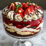 Red Velvet Trifle Delight in layered glass bowl